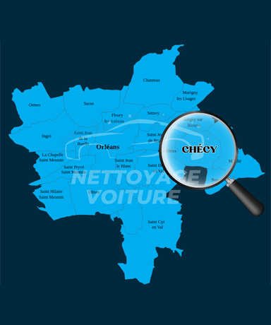 Carte des communautés d'agglomération orléanaises avec un zoom sur Chécy